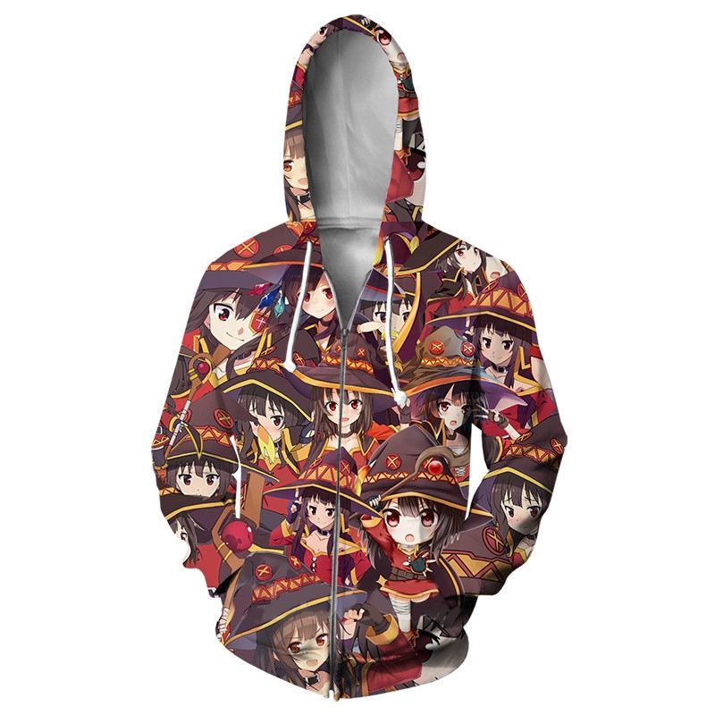 3D Megumin Anime In Hình Cosplay Áo Khoác Áo Khoác Thường Ngày