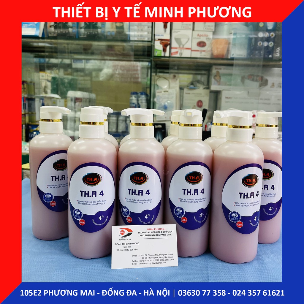 [CHÍNH HÃNG] Dung dịch rửa tay sát khuẩn THA dùng trước và sau phẫu thuật chai 500ML