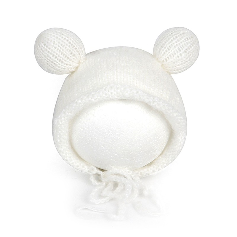 Mũ đan len họa tiết hoạt hình dễ thương dùng làm phụ kiện chụp ảnh cho bé sơ sinh