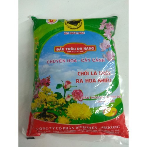 Phân bón đầu trâu đa năng NPK 17-12-7 TE chuyên hoa và cây cảnh - gói 200g - HGM