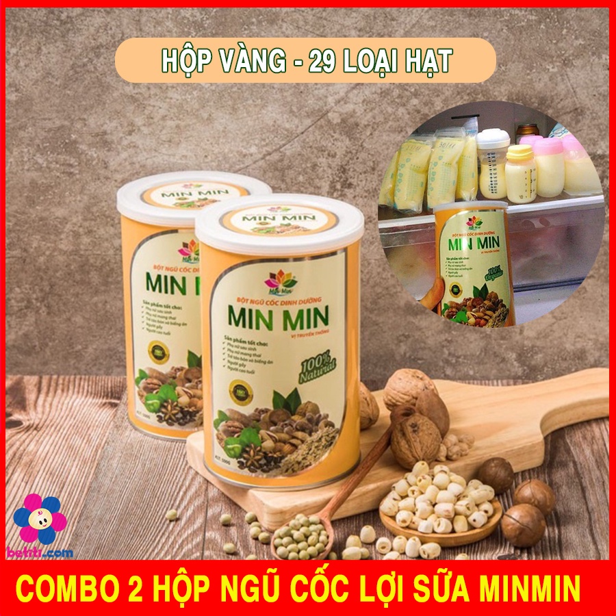 COMBO 2 Hộp Ngũ Cốc Min Min 29 Loại Hạt - Ngũ Cốc Lợi Sữa, Bà Bầu MinMin (1kg/2hộp)