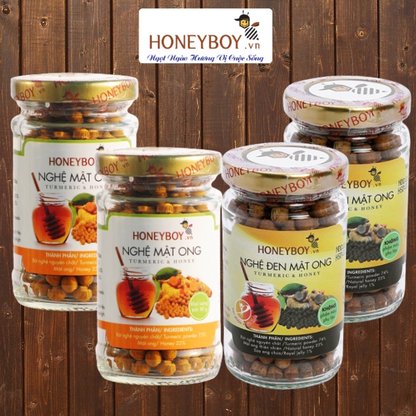 Nghệ Vàng / Nghệ Đen Mật Ong HONEYBOY 80 gam / hũ nguyên chất