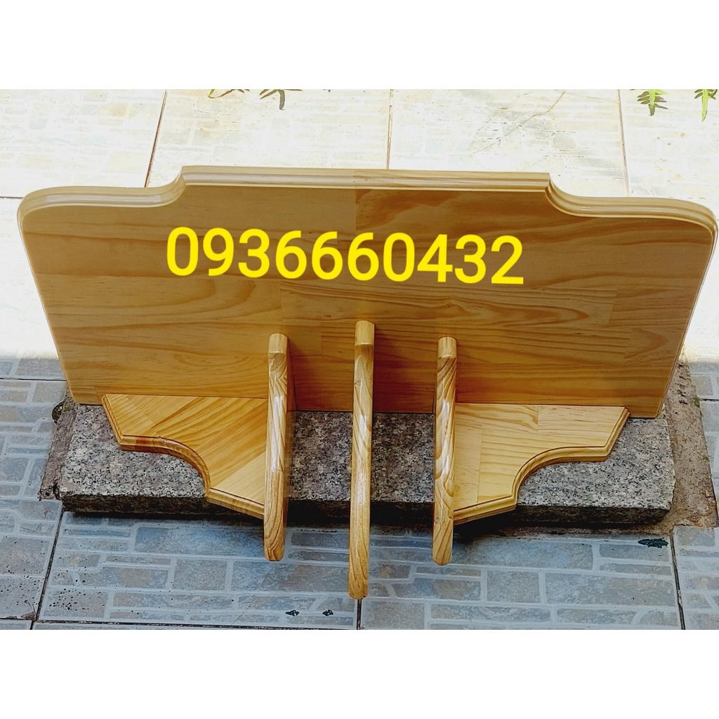 KỆ BÀN THỜ CÔNG GIÁO GỖ THÔNG THẲNG 3 CHÂN ĐỠ KT 60x 25 ĐỂ ĐƯỢC 2 TƯỢNG 40CM 50CM