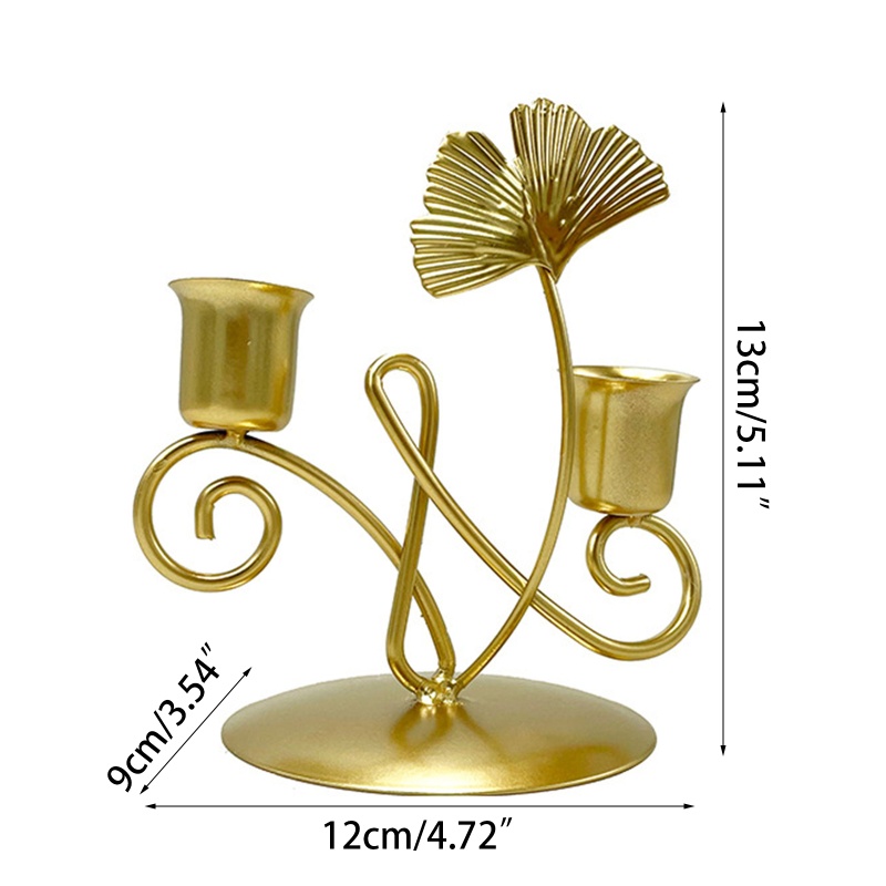 Giá Đỡ Đèn Cầy Bằng Kim Loại Hình Chiếc Lá Ginkgo Biloba