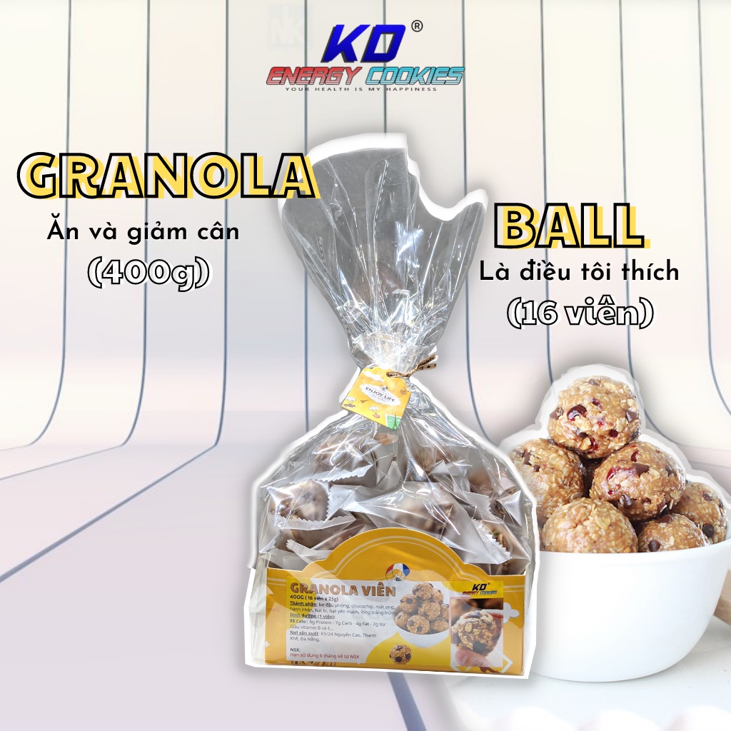 Granola ăn kiêng, Yến mạch hạt dinh dưỡng KD Shop dạng viên 400g/ túi (16 viên)