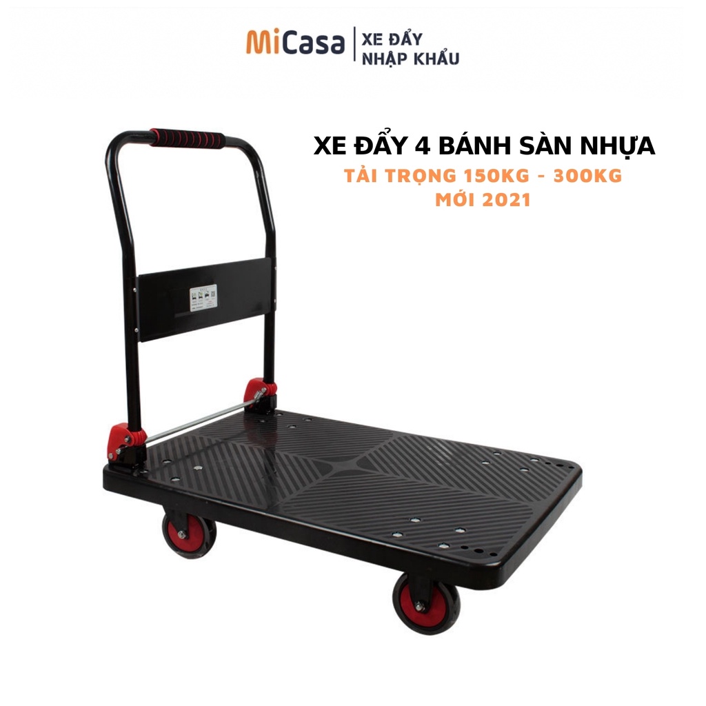 Xe Đẩy 4 Bánh Tải Trọng 200KG Gấp Gọn Đa Năng Chống Ồn