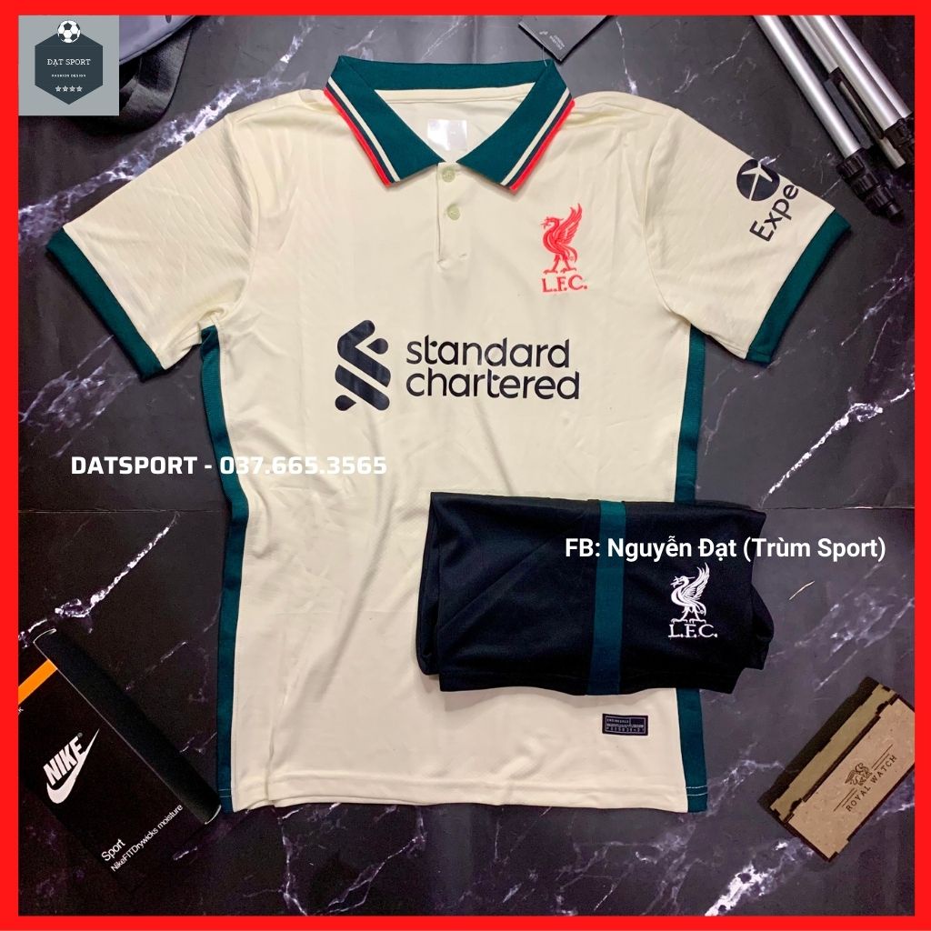 Áo Liverpool Sân Khách 2021/22⚡FREESHIP⚡Bộ Quần Áo Bóng Đá CLB Liverpool Sữa 21/22 Hàng Vải Đẹp