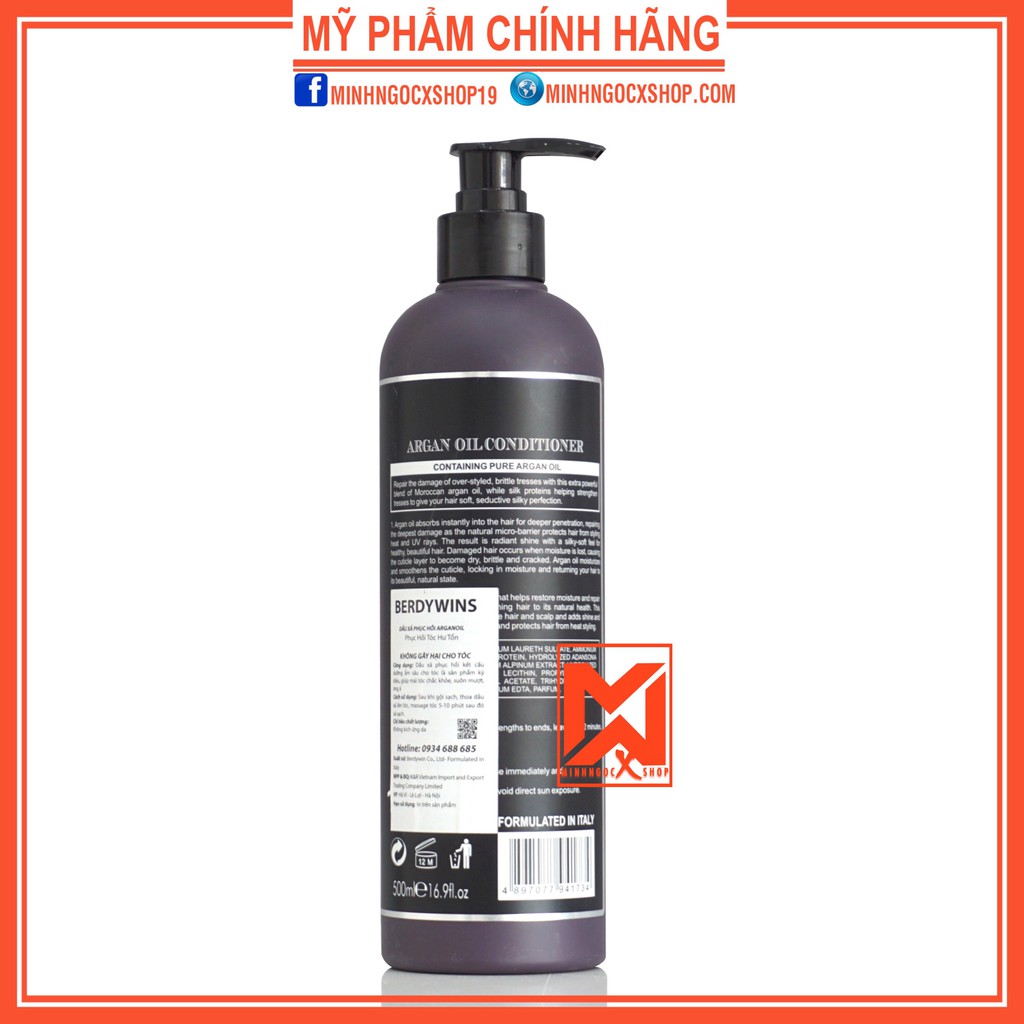 BERDYWINS DẦU XẢ PHỤC HỒI BERDYWINS ARGANOIL 500ML CHÍNH HÃNG