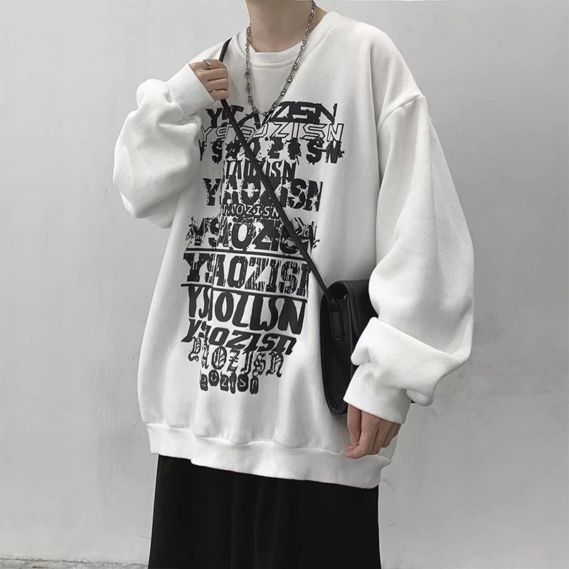 Áo sweater cổ tròn tay dài dáng rộng màu trơn 3 màu thời trang cho cặp đôi size M-3XL