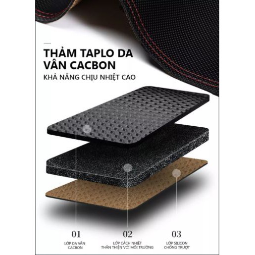 Thảm taplo ô tô chống trầy chống trượt, Thảm trải taplo xe bằng da cacbon, phụ kiện xe ô tô