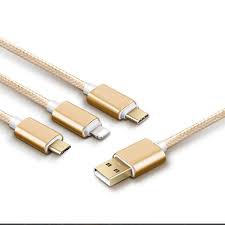 [Mã ELORDER5 giảm 10K đơn 20K] Cáp sạc đa năng 3in1 dây dù cho Lighting Micro USB Type C -DC1058