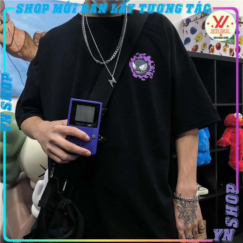 Áo thun nam nữ tay lỡ quả cầu lửa tím in tim , áo phông form rộng unisze phong cách ulzzang YNSHOP