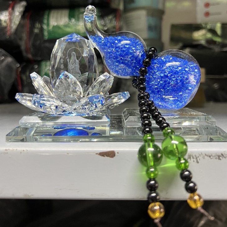 Tượng Hồ Lô Quan Âm Trang Trí Taplo Xe Ô Tô - Tượng Nước Hoa Hồ Lô Nhiều Màu Sắc