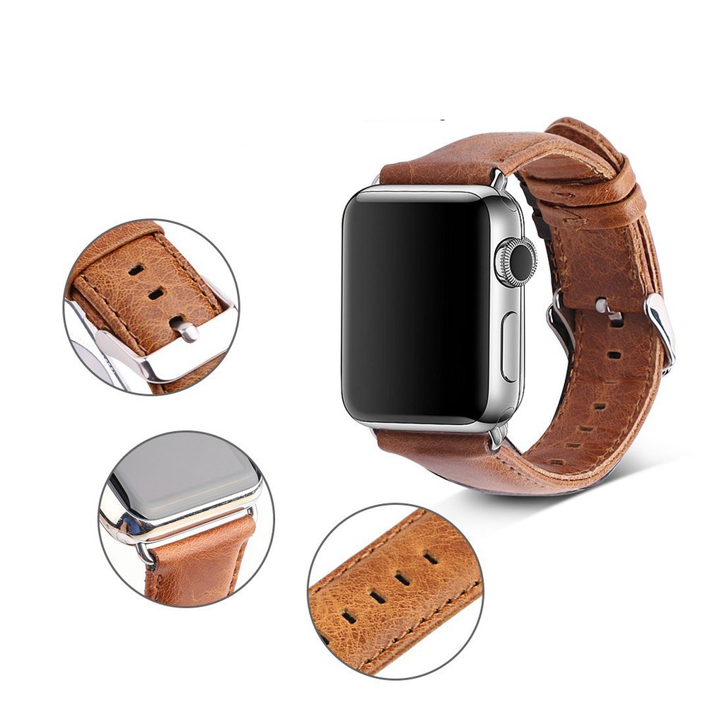 Sale 70% Dây đeo thay thế chất liệu da phong cách cổ điển cho Apple Watch, 2-coffee,44mm Giá gốc 183,000 đ - 98B131