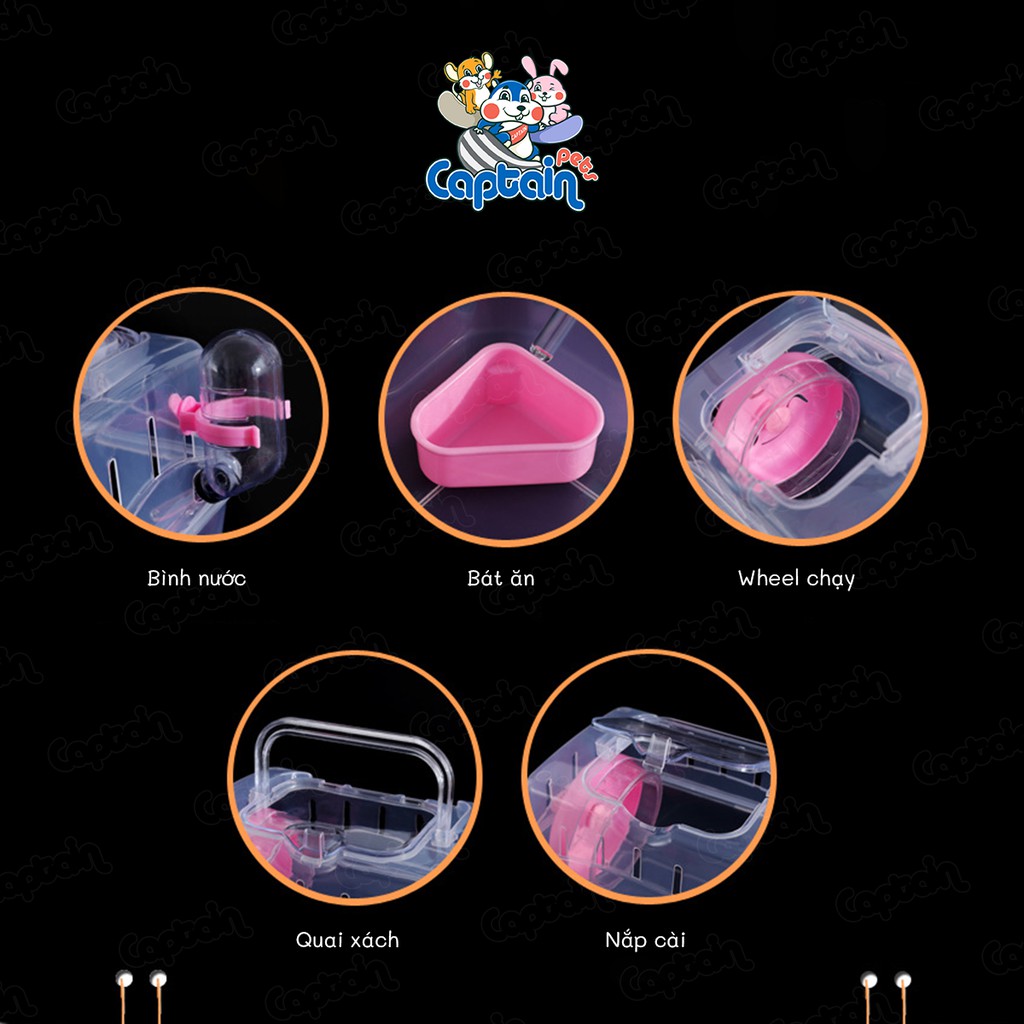 Lồng mini xách tay du lịch trong suốt cho Hamster