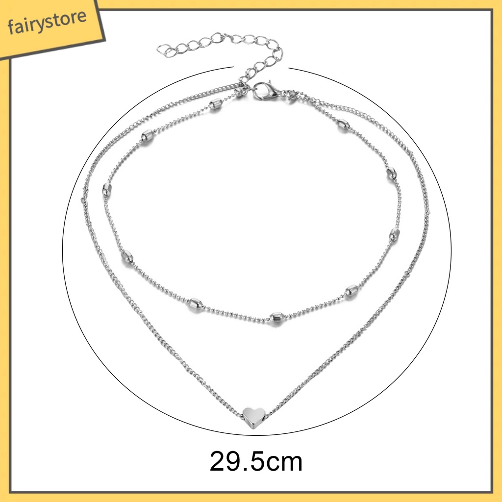 Dây Chuyền Choker Nhiều Lớp Mặt Hình Trái Tim Thời Trang Cho Nữ