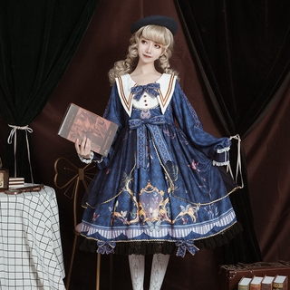 Lolita lolita original evening gown dress elegant and gorgeous butterfly love flying long sleeve dress cute bow princess dress