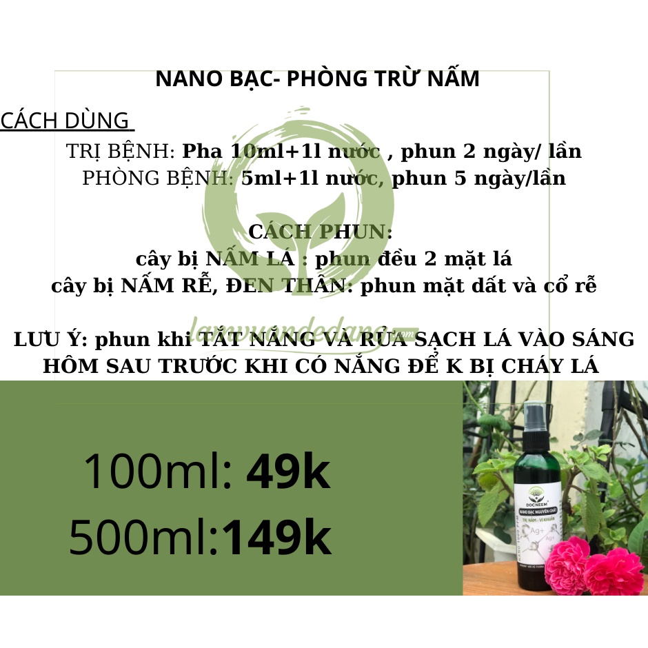 Nano bạc, giúp phòng và trị bệnh vi khuẩn, các bệnh vàng lá, thối rễ, chết nhanh