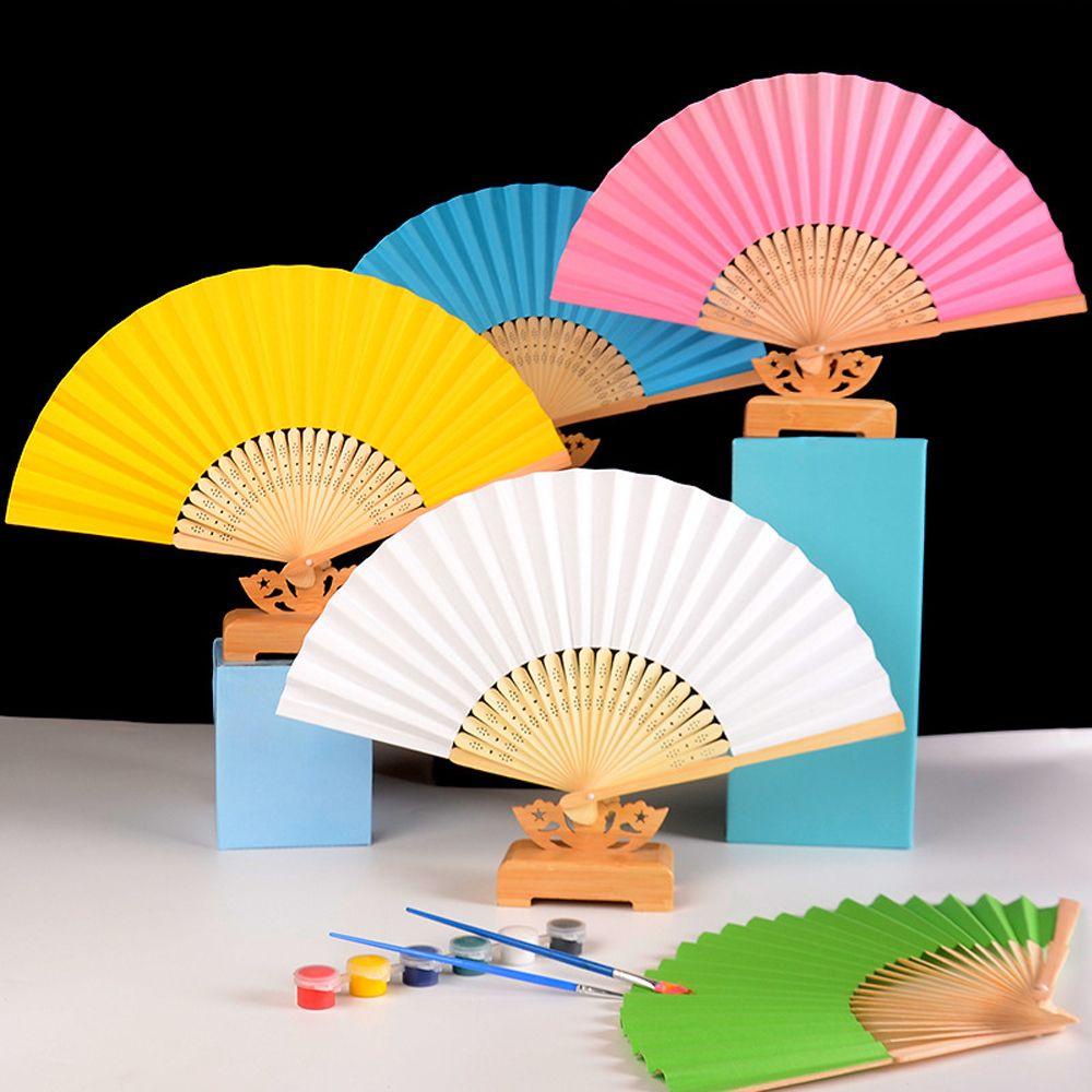 DANES Quạt Cầm Tay Bằng Tre 18 Màu Sắc Trơn Phong Cách Trung Hoa Dành Cho Nữ