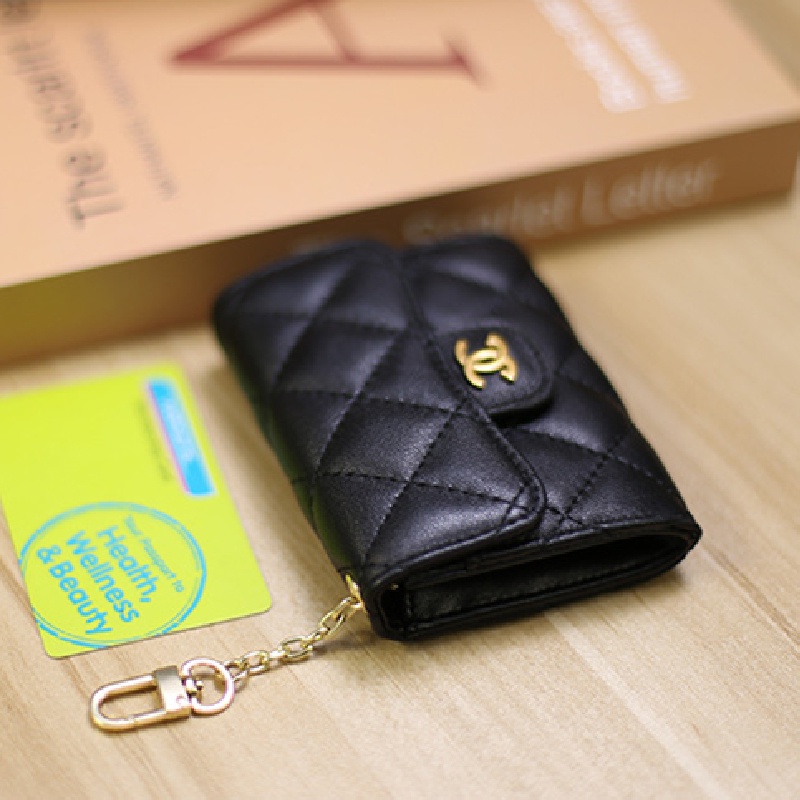 Ví Ngắn Đựng Tiền Xu Bằng Da Bò Hình Thoi Cho Nữ