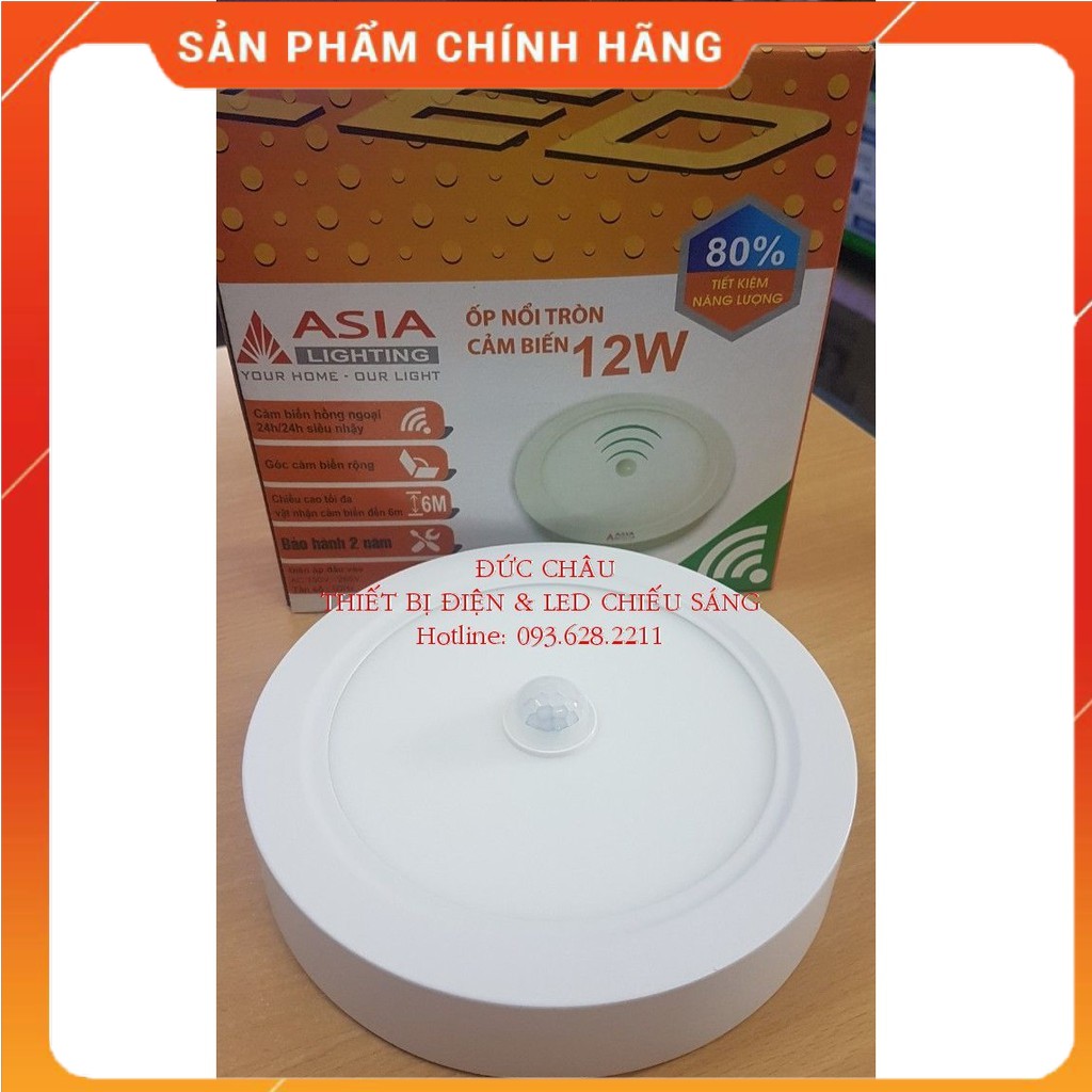 Đèn led ốp nổi cảm ứng tự động bật/tắt asia 12w-18w