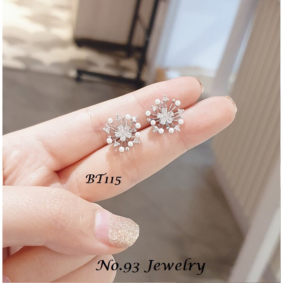 (Nhiều mẫu) Bông Tai Nữ Bạc nhỏ xinh đính đá trang sức cao cấp No.93 Jewelry KT058 KT059 T060 KT061 KT062