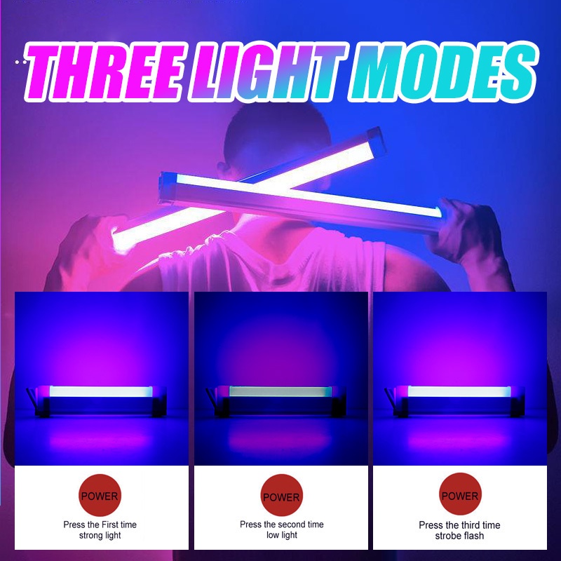 Thanh đèn cầm tay 2 màu có thể sạc lại bằng cổng USB