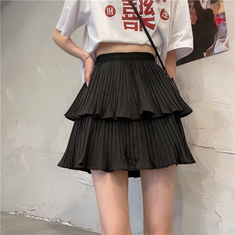 Chân váy xòe 2 tầng xếp ly dáng ngắn | BigBuy360 - bigbuy360.vn