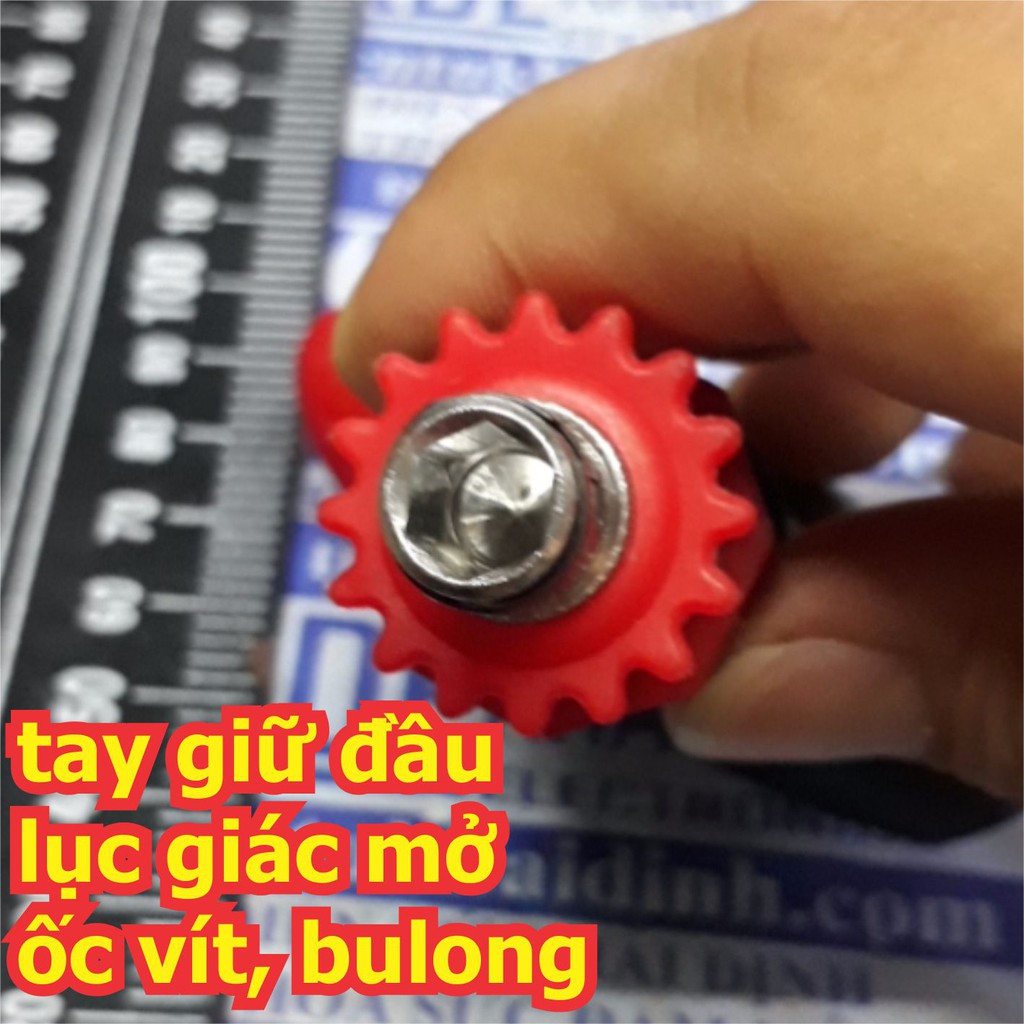 tay giữ, tay vặn đầu lục giác mở ốc, vít, bulong có chỉnh thuận, nghịch kde5507