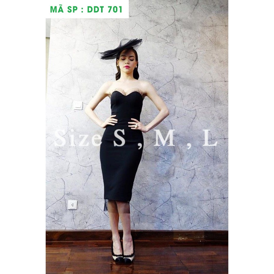Đầm Hồ Ngọc Hà ôm body dự tiệc cúp ngực viền lưới thoitranghd