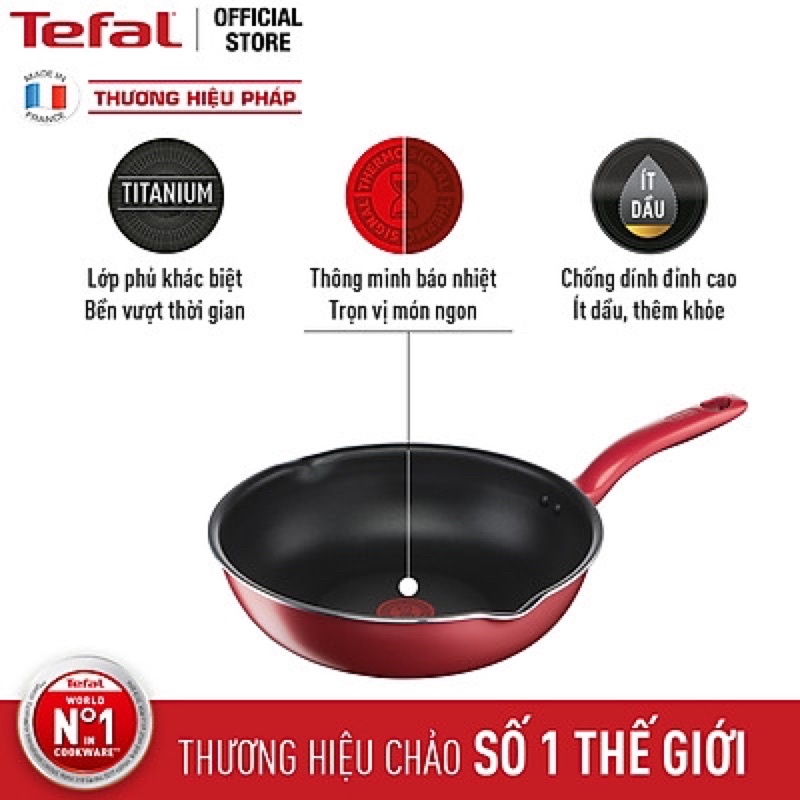 Combo Tefal So Chef Chảo chiên G1350295 21cm,Nồi G1354595 22cm,Chảo chiên G1358495 24cm - Hàng chính hãng