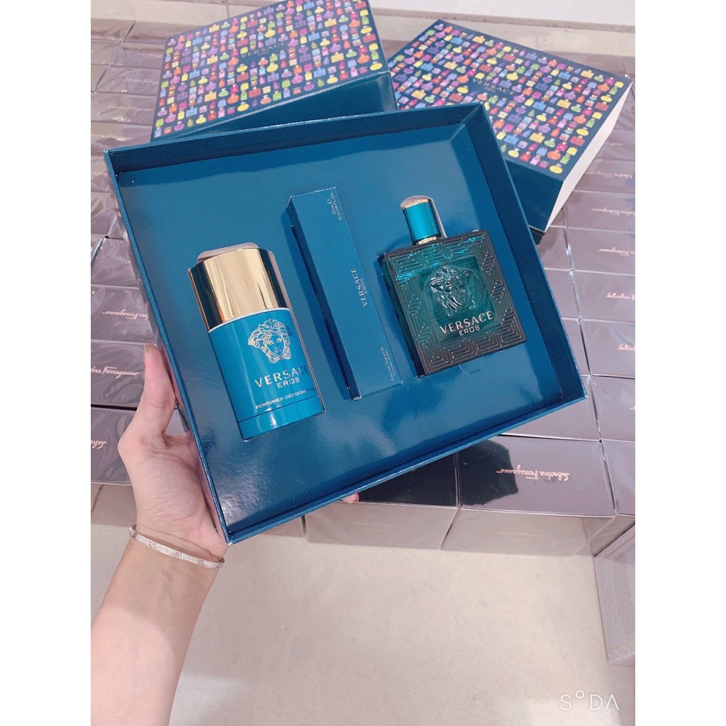 Set Nước Hoa Nam ❣️FREESHIP❣️ Set Nước Hoa Versace Eros (100ml + Stick 75ml + 10ml)