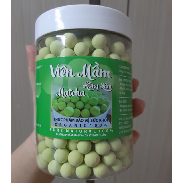 [RẺ NHẤT SHOPEE] 1 kg viên mầm hồng sâm matcha date năm 2021 handmade