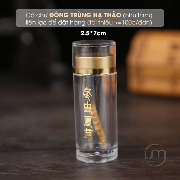2.5*7cm- Ống nhựa đựng saffron, đông trùng hạ thảo,...loại nhựa dày, đẹp