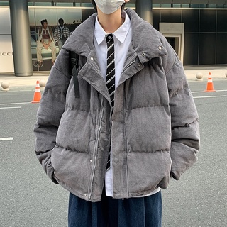 Áo khoác phao nhung tăm cao cấp oversize phong cách Hàn Quốc, Áo phao nam hottrend phong cách Streetwear