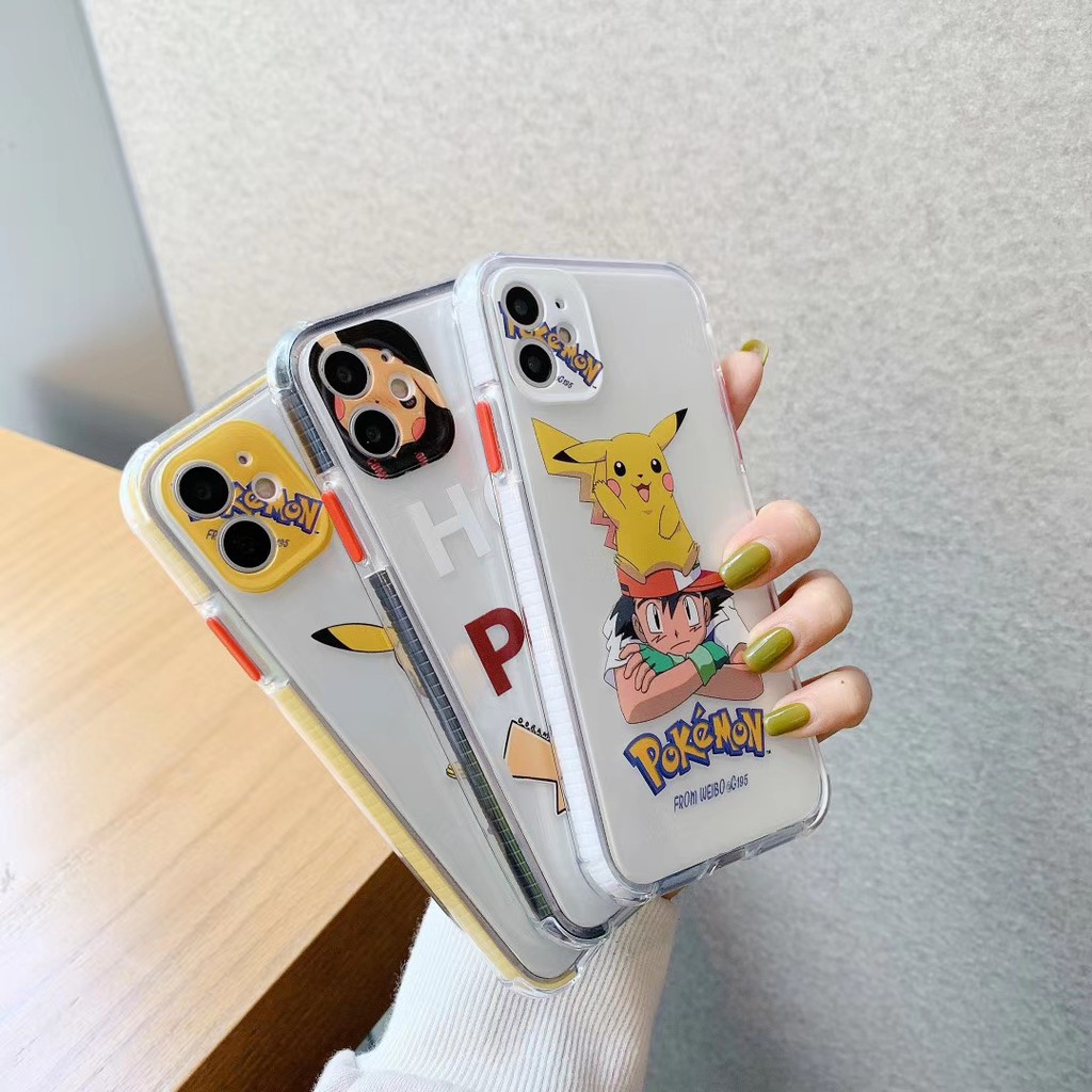 Ốp điện thoại nhựa mềm in hình Pikachu Pokemon cho iPhone12 mini 11 PRO MAX 6/6s 7/8plus SE2 X/XS XR XSMAX #1571