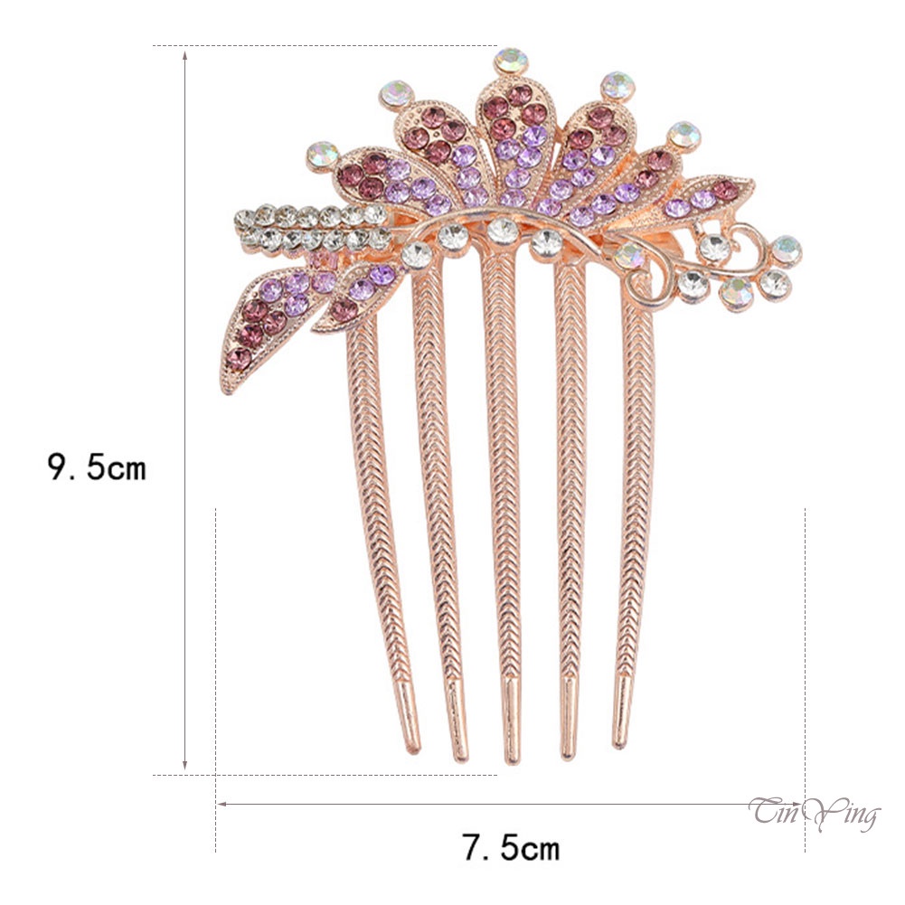 GETNOIVAS 1 Lược Cài Tóc Hình Vương Miện Có Đính Đá Lấp Lánh Thanh Lịch Cho Cô Dâu