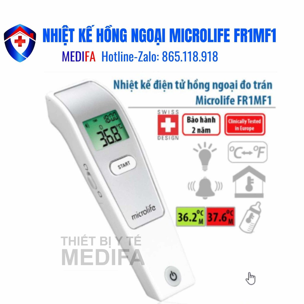 [SẴN HÀNG] Nhiệt kế hồng ngoại đo trán đa năng, FR1MF1, chính hãng Microlife/Thụy Sỹ, BH 2 năm 1 đổi 1