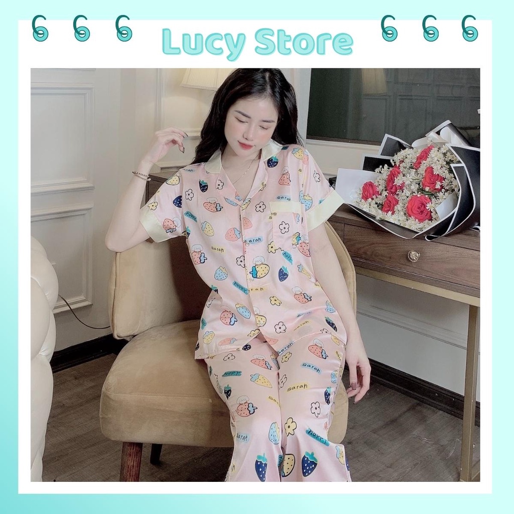 Đồ ngủ pijama dài tay quần áo ngủ mặc nhà nữ lụa cao cấp Lucy Store