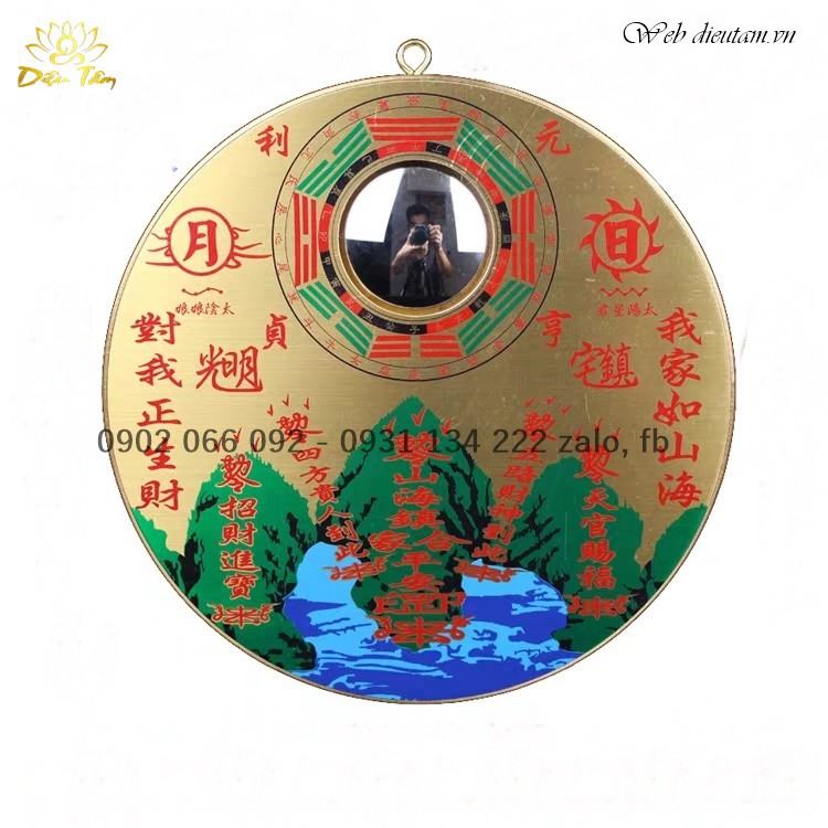 Gương bát quái đồng- tranh sơn hải trấn bằng đồng tròn