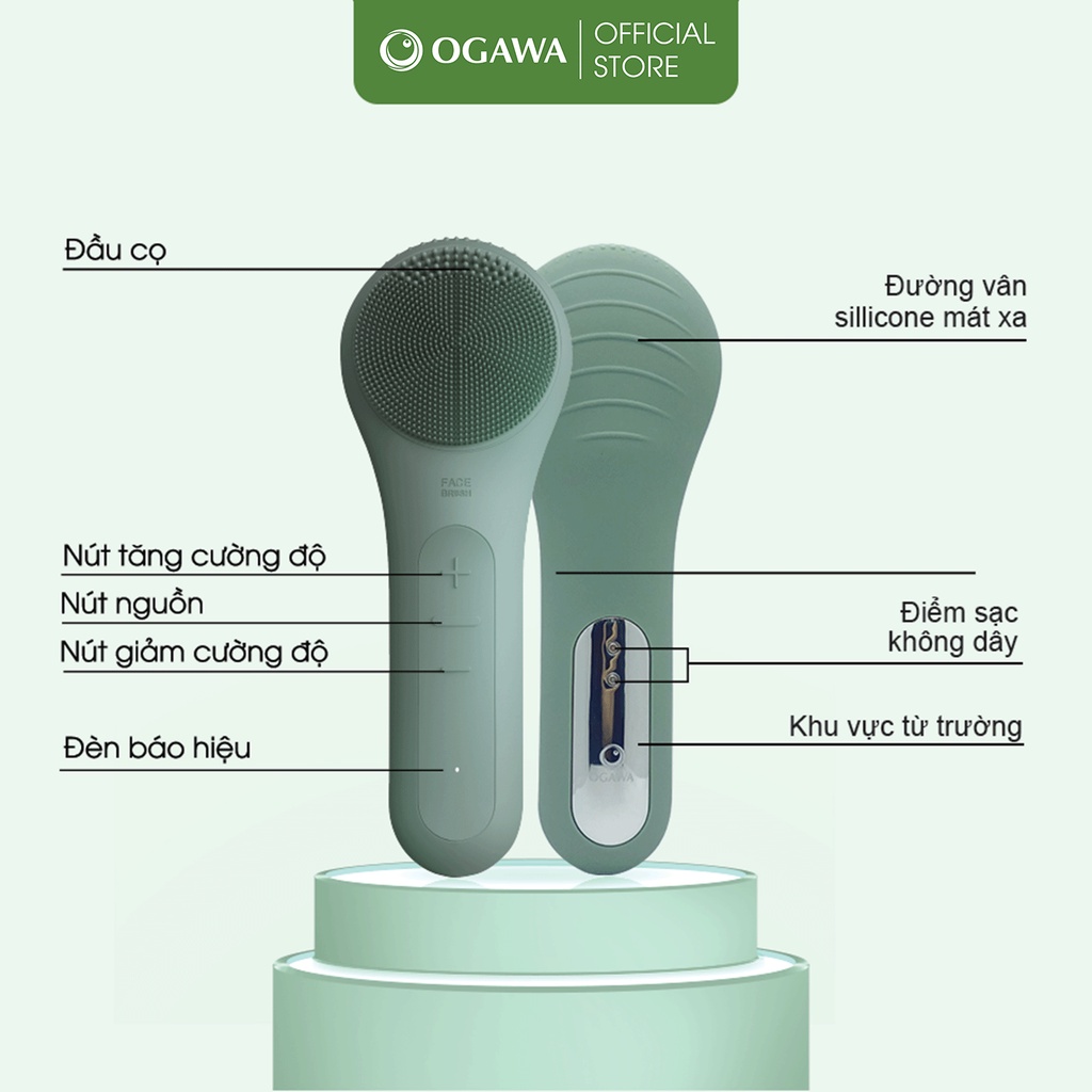 Máy rửa mặt Siêu âm OGAWA Beauty Cleansing - Massage sâu, loại sạch bụi bẩn bã nhờn