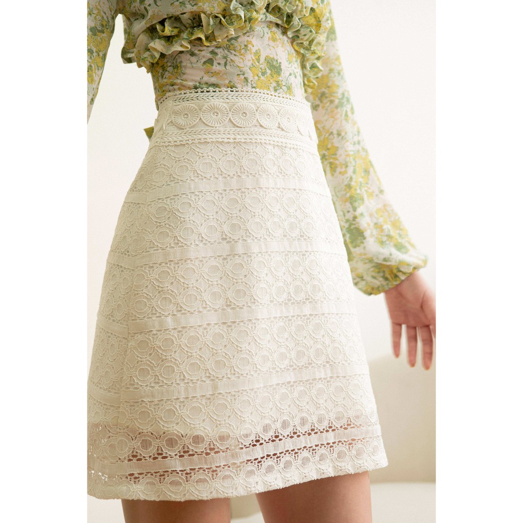 Chân Váy Ren Chữ A Màu Trắng EDINI - V384 | BigBuy360 - bigbuy360.vn