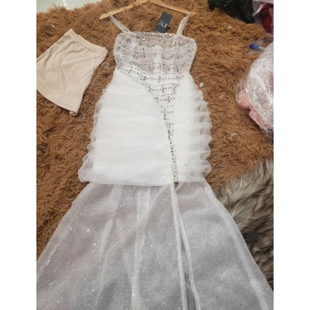 Đầm da hội kim sa đá kết đá kèm hình chup thật