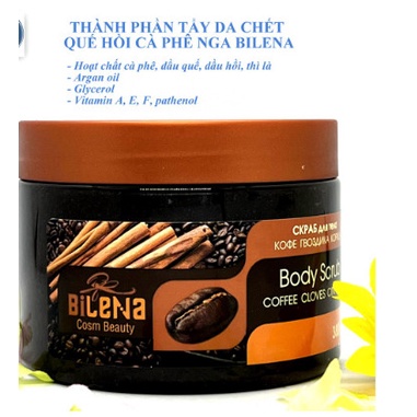 Tẩy da chết body quế hồi Nga hãng Bilena mẫu mới 380g