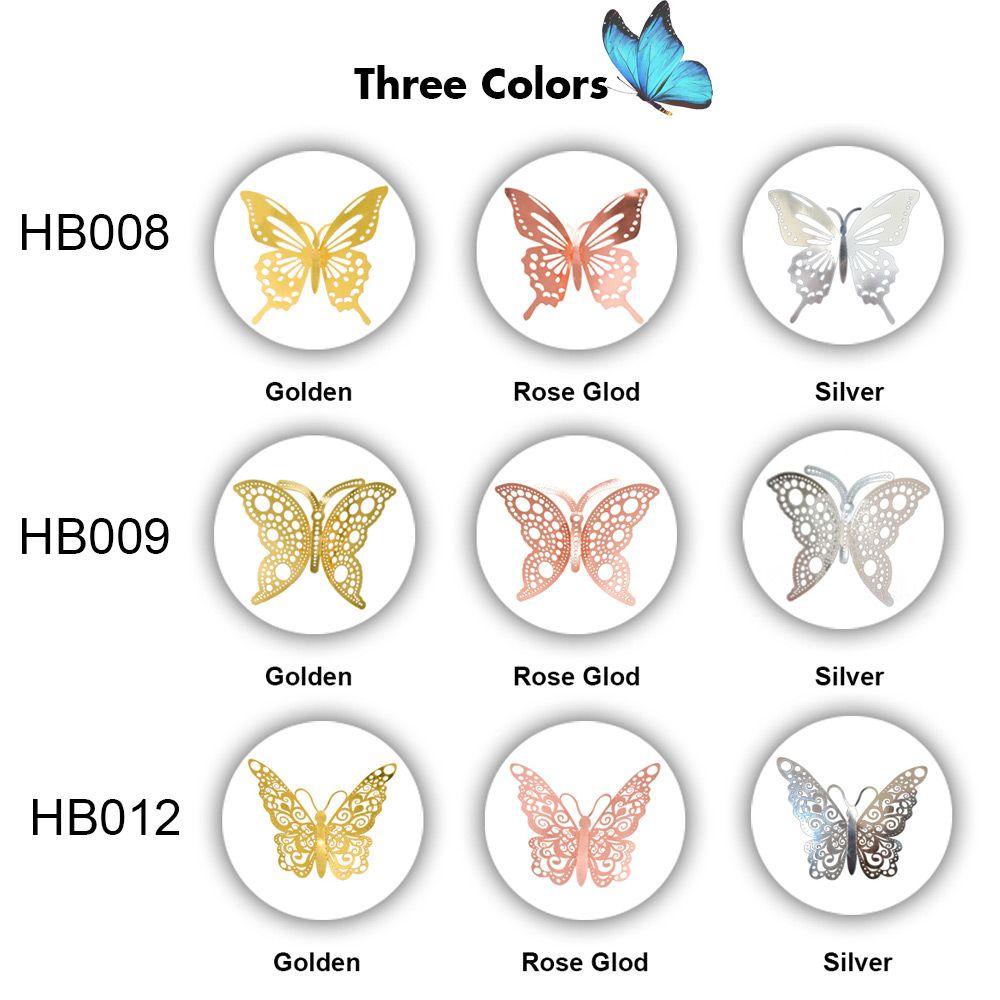 12 Sticker Dán Tường Hình Con Bướm 3D Dùng Trang Trí Nhà
