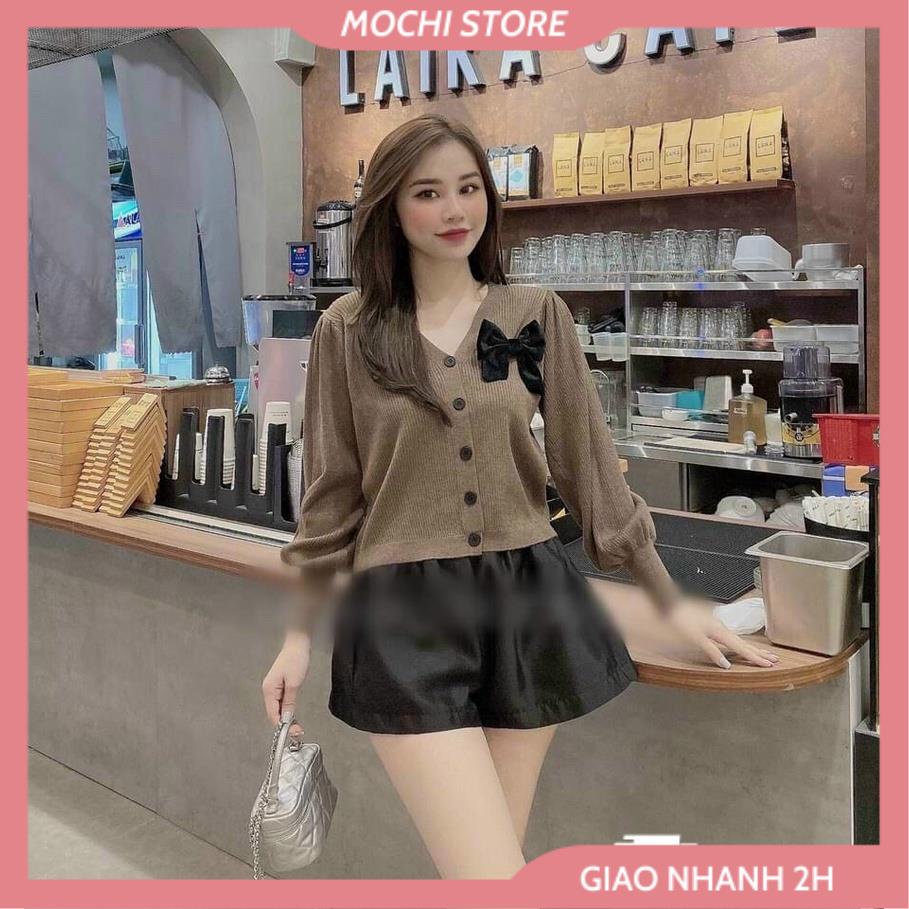 Áo Khoát Len Cardigan, Áo Len Nữ Tay Bồng Đính Nơ Ngực Chất Len Mềm Mịn Full Màu Hàng Quảng Châu Loại 1. | BigBuy360 - bigbuy360.vn