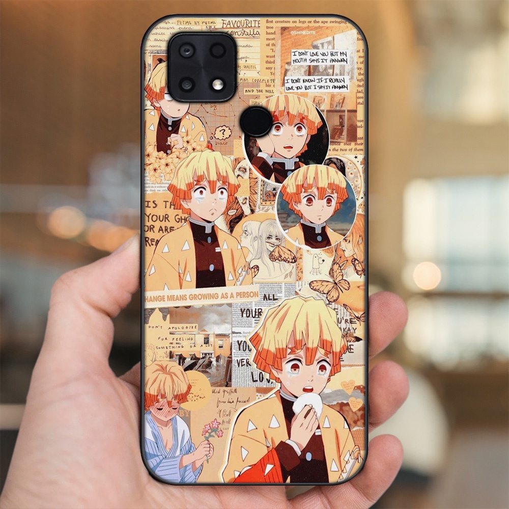 Ốp lưng Xiaomi Poco C40 viền đen in hình Zenitsu Kimetsu no Yaiba