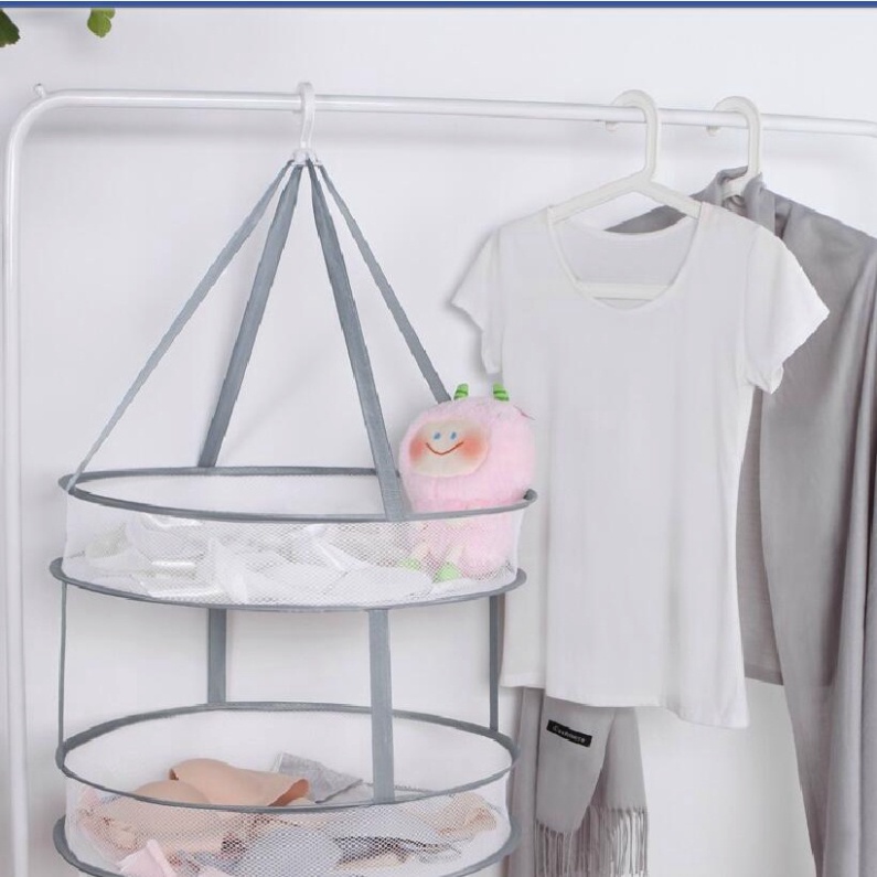 Giỏ lưới phơi quần áoFREESHIP giá phơi đồ chống bụi 2 tầng có thể gấp gọn tiện lợi