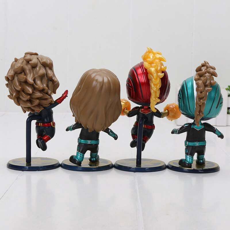 Set 4 tượng nhân vật Captain Marvel phim avenger phong cách chibi dễ thương