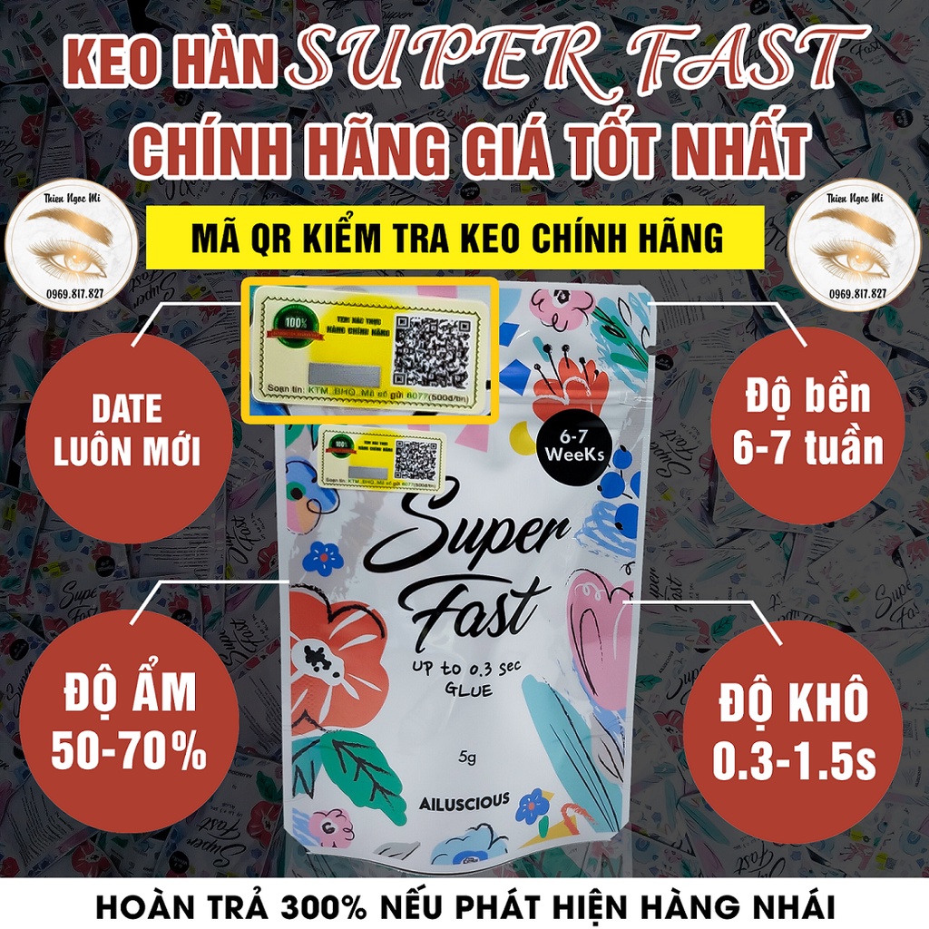 Keo nôi mi Super Fast-Keo hàn quốc chính hãng )-Dụng Cụ Nối Mi - keo nối mi - Thiên Ngọc Mi